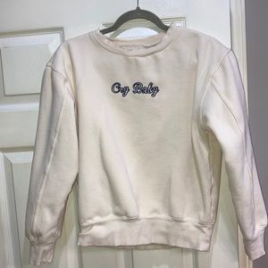 Cry Baby signature ivory crew neck sweatshirt XS